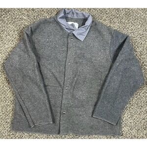 Vintage Steel Grip Snap Front Welding Jacket Gray Wool Men's Size XXL